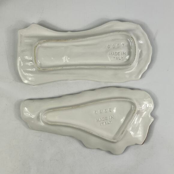 Vintage Italian Majolica Asparagus Grape Ceramic Serving Dish Set Hand Painted​ - Picture 2 of 13